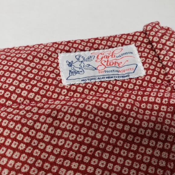 Garbstore Chino Shorts Mens 32 Red Pattern 10" Luxury Cotton Summer Japan London - Picture 10 of 16